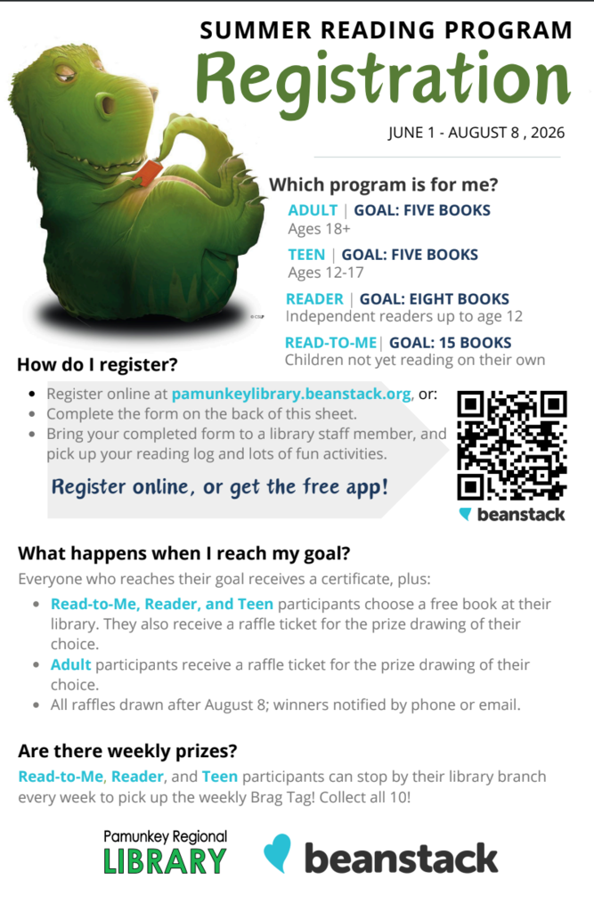 Summer Reading Program informational flyer
