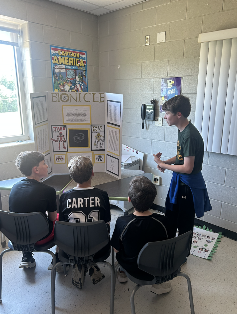 Student giving a presentation