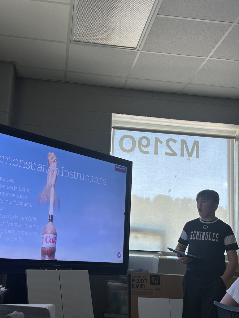 Student giving a presentation