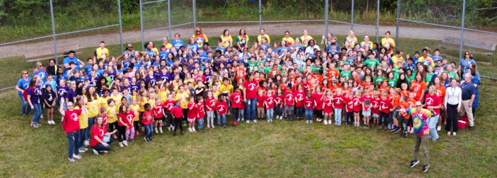 Byrd Elementary in our grade level shirts.