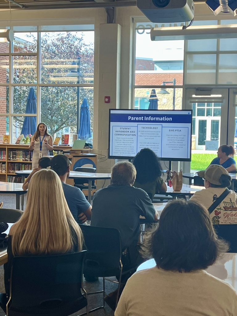Ms. Powell giving a presentation at the new parent orientation