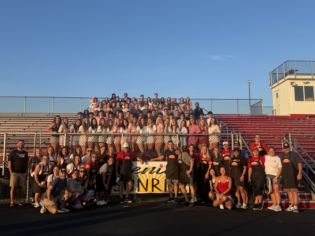 group of seniors on bleachers