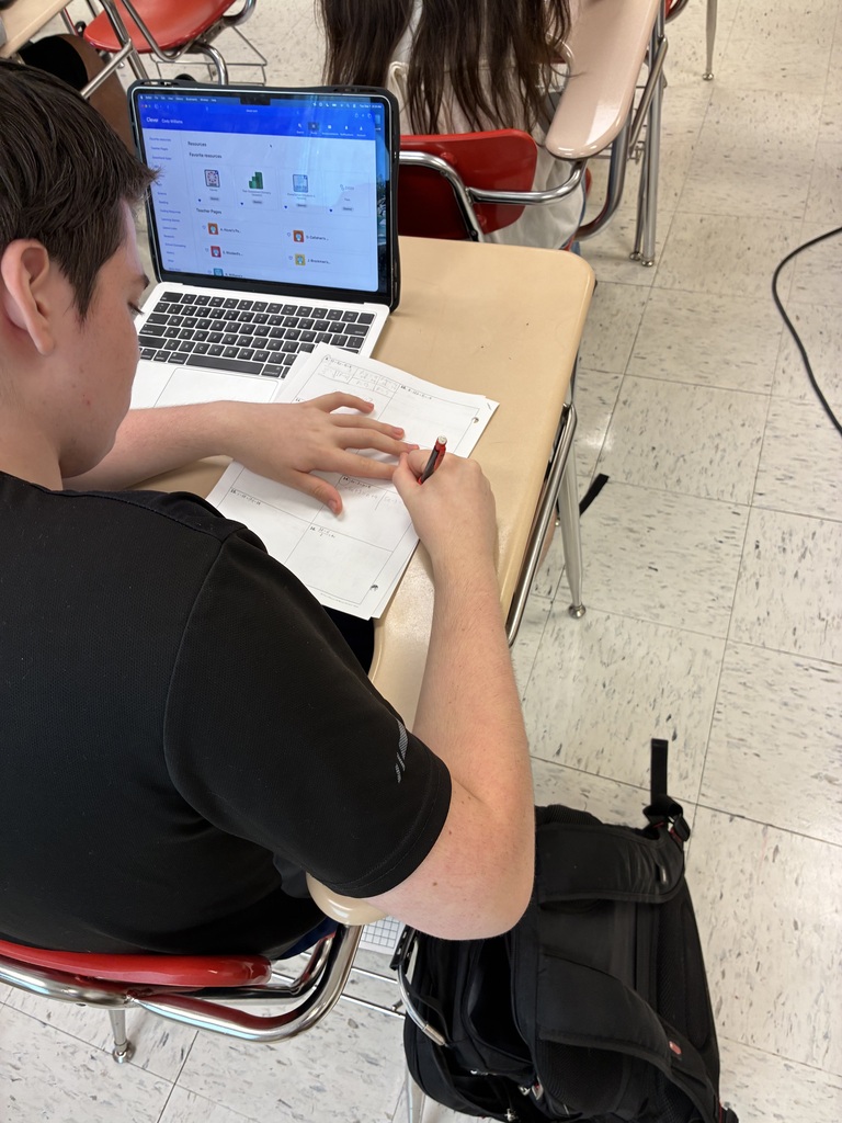 Student working on worksheet