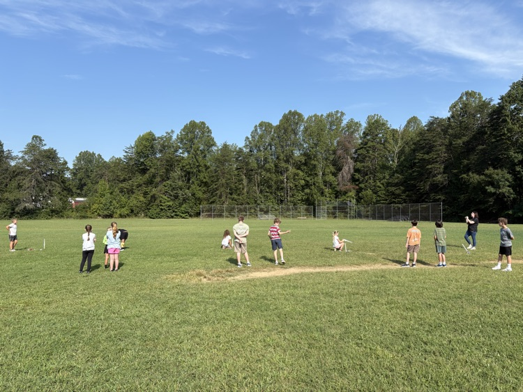 students gather for the rocket launches
