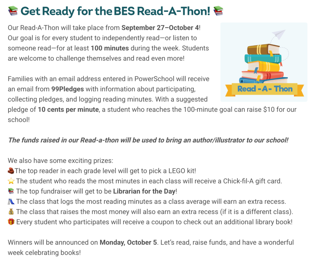 Read-a-thon information