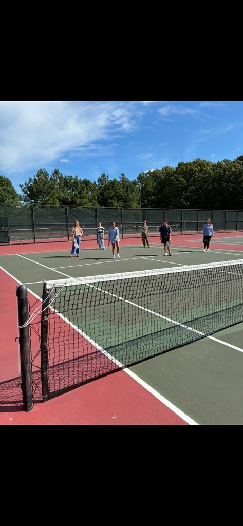 Students playing survivor pickleball