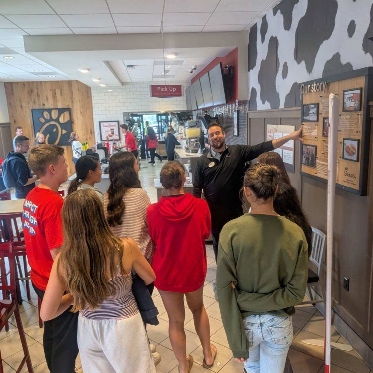 students observing the store 