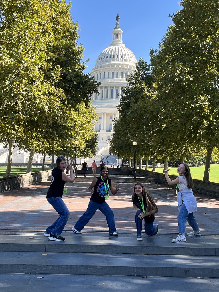 students in front of the capital