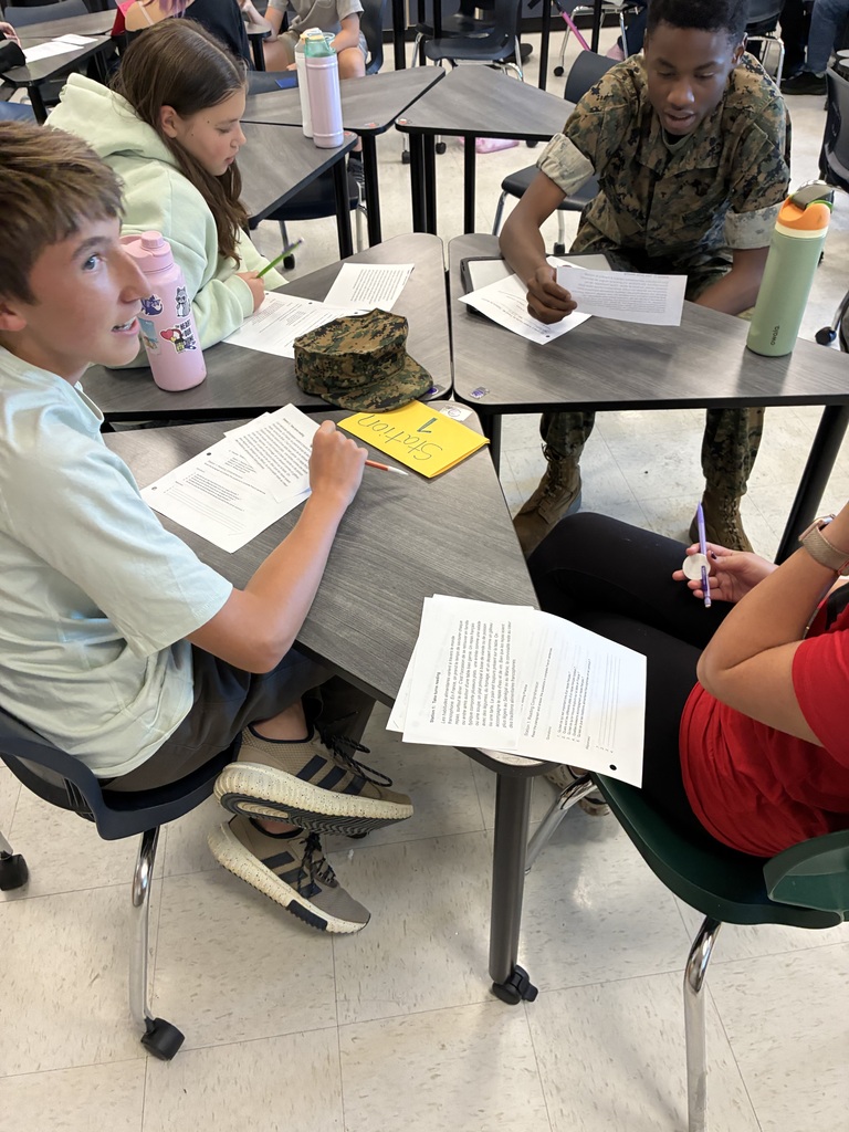 Students talking about an assignment