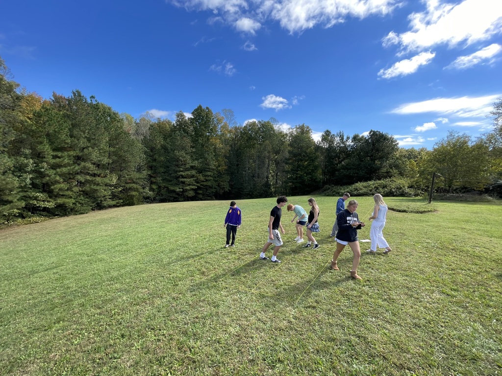 Students working outside