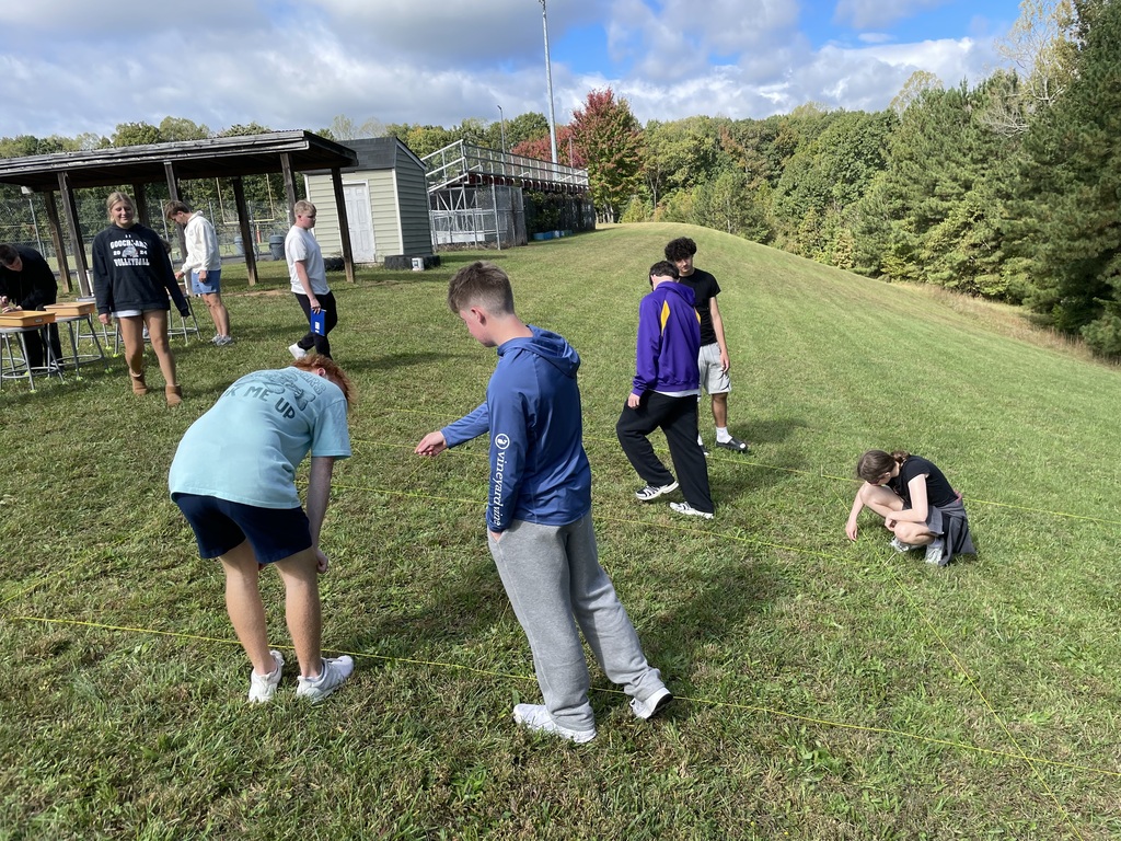 Students working outside