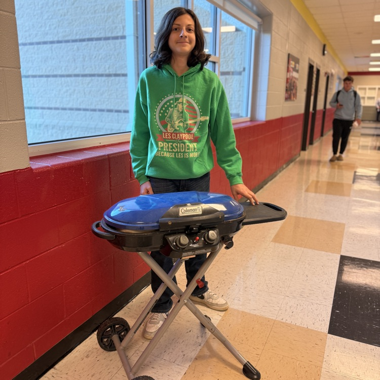 student with grill