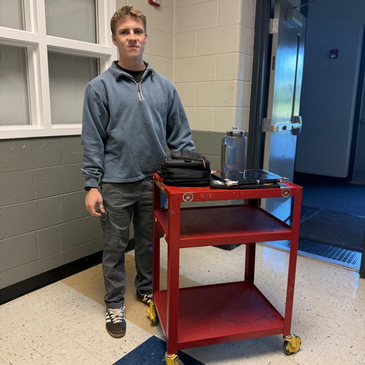 student with cart