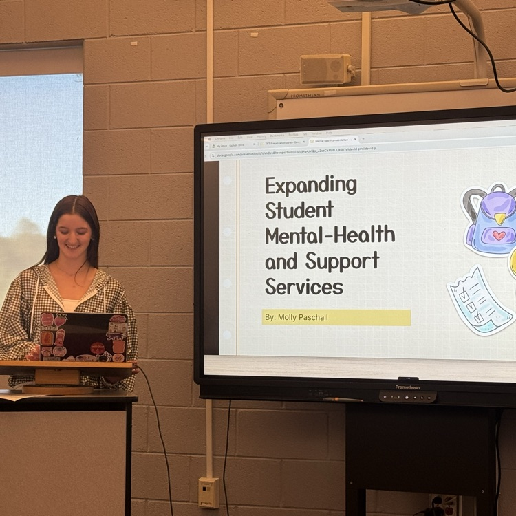 student presenting 