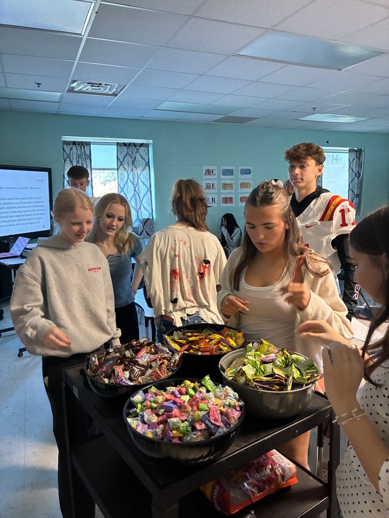 students getting candy