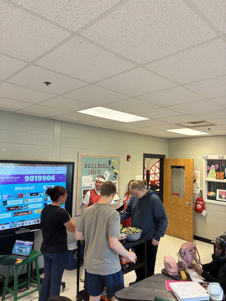 students getting candy