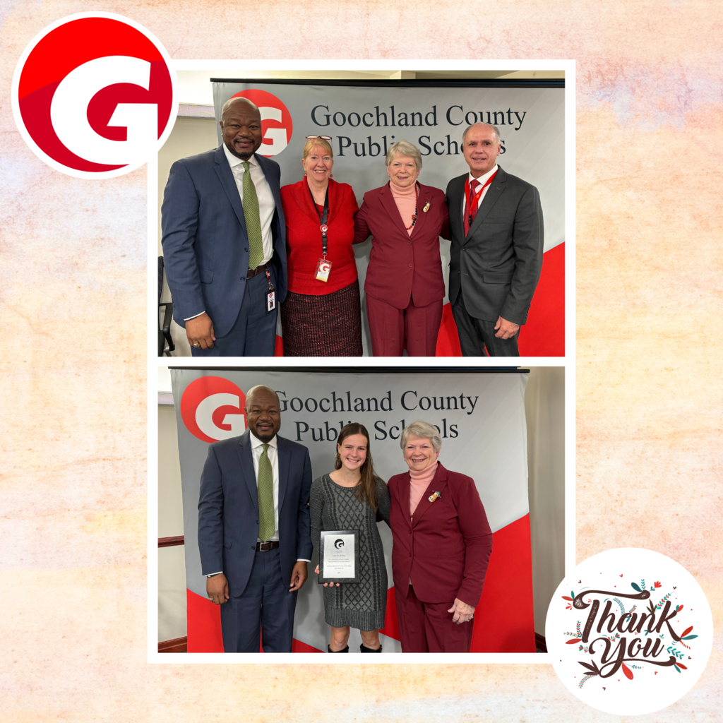 Picture of Dr. Cromartie with outgoing school board members and student representative