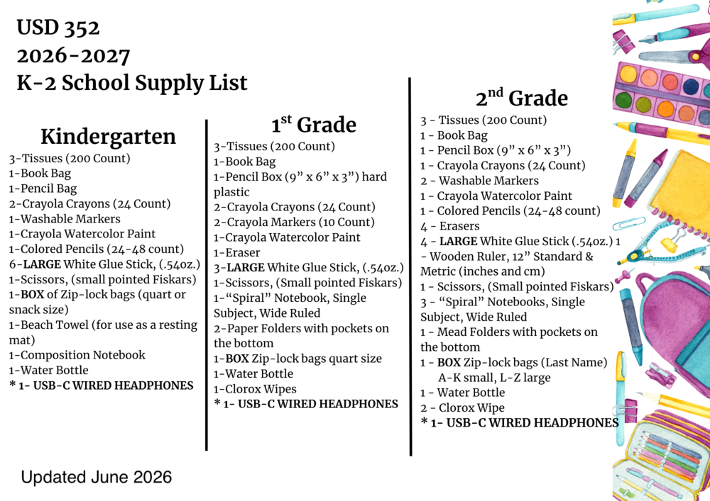 School supply West 26-27