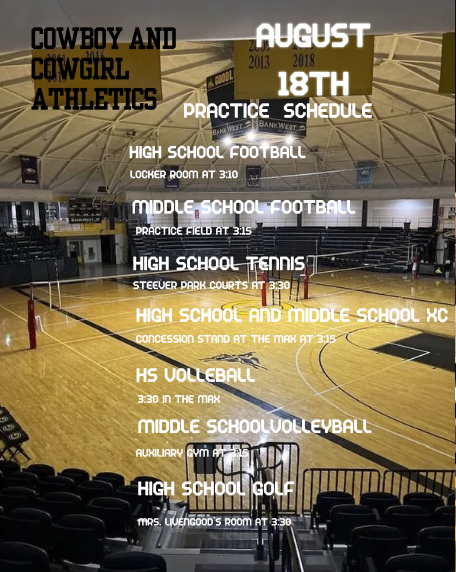 1st Day of Practice Schedules