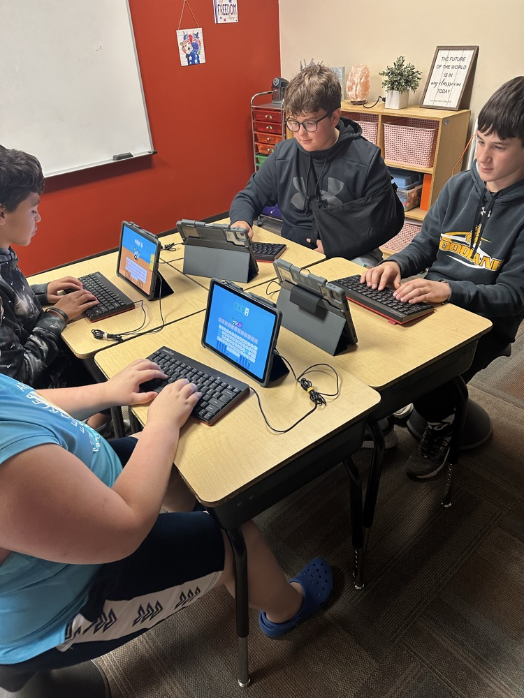 Students are working hard on their keyboarding skills!