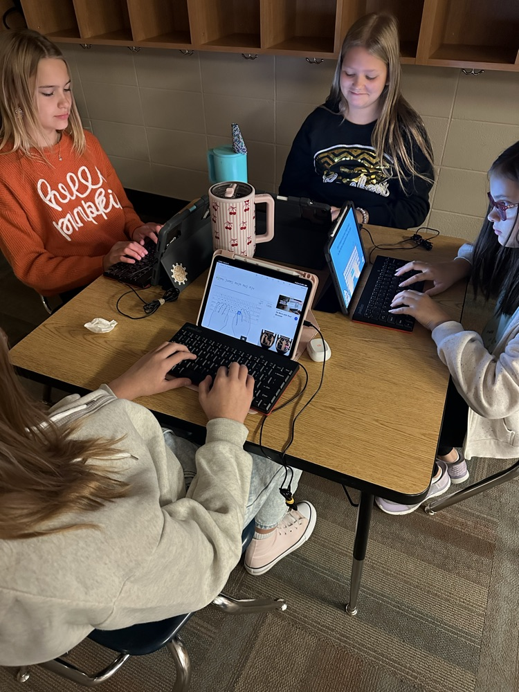 Students are working hard on their keyboarding skills!