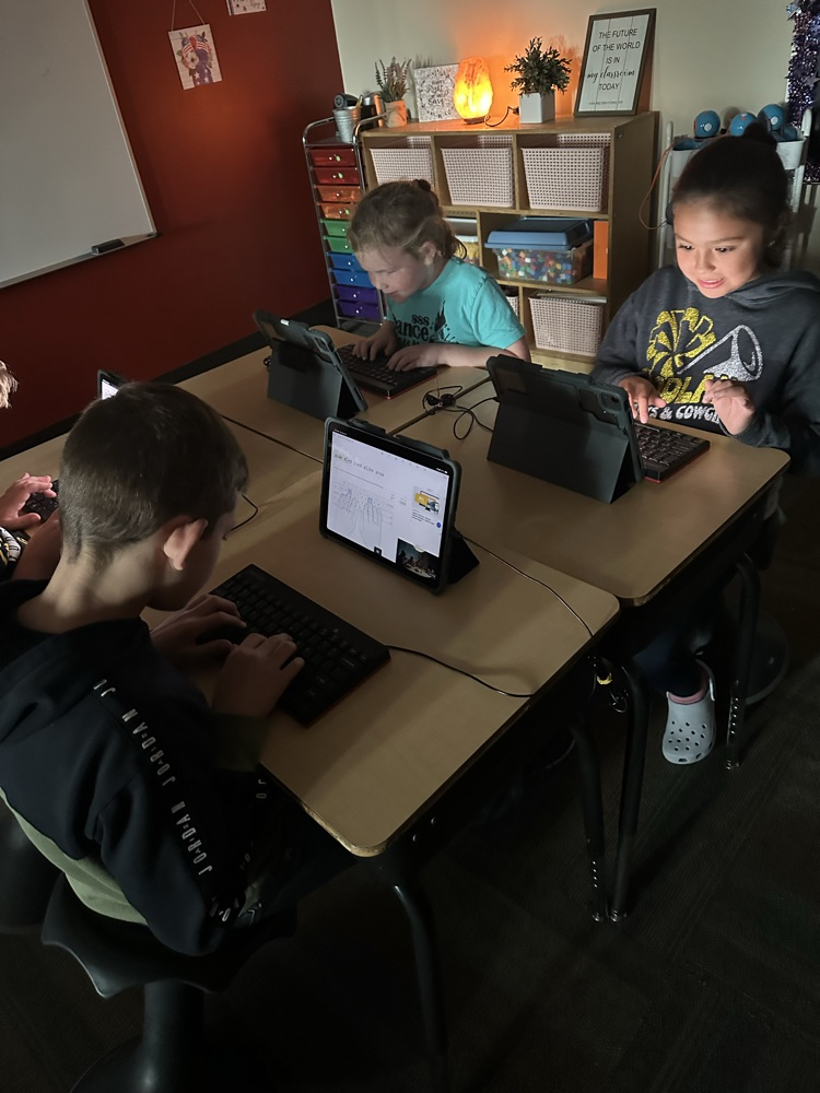 Students are working hard on their keyboarding skills!