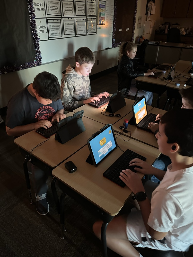 Students are working hard on their keyboarding skills!