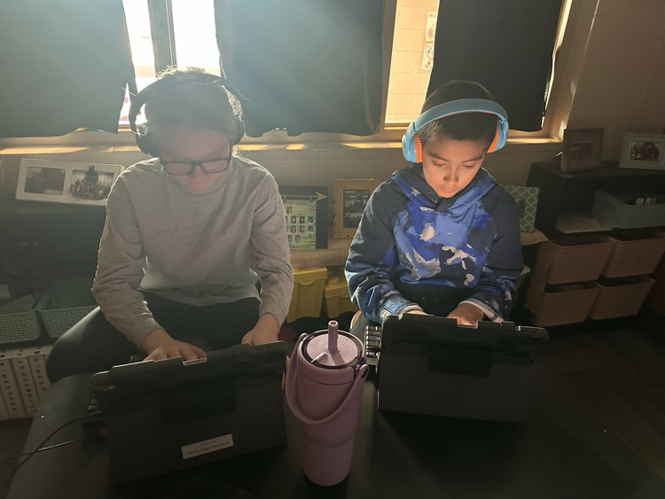 Students are working hard on their keyboarding skills!