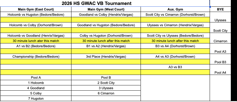 HS VB Schedule