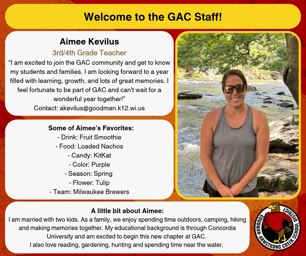 New teacher: Aimee Kevilus 3rd/4th Grade 