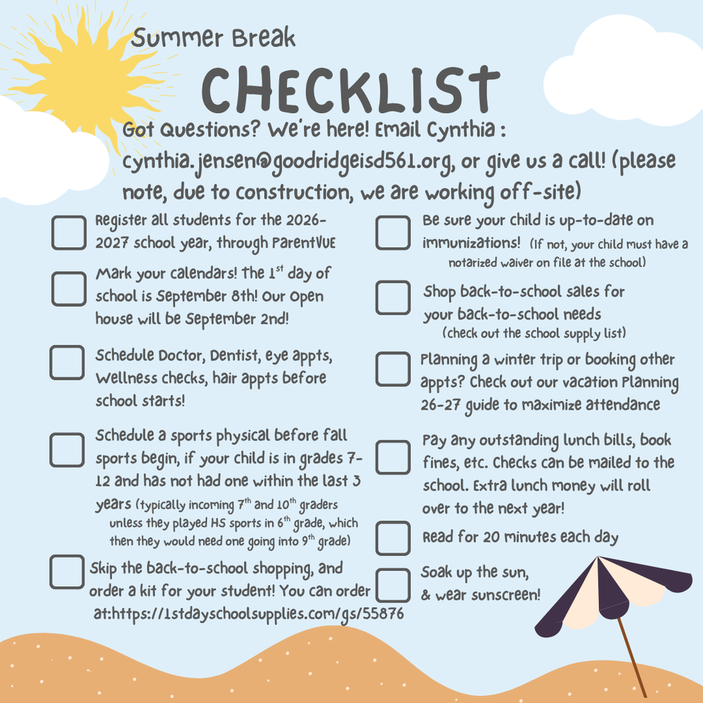 Summer Break Checklist