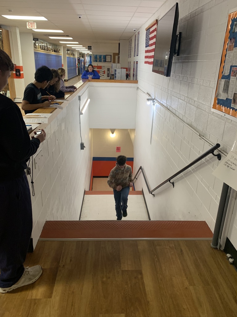 Burning calories up stairs