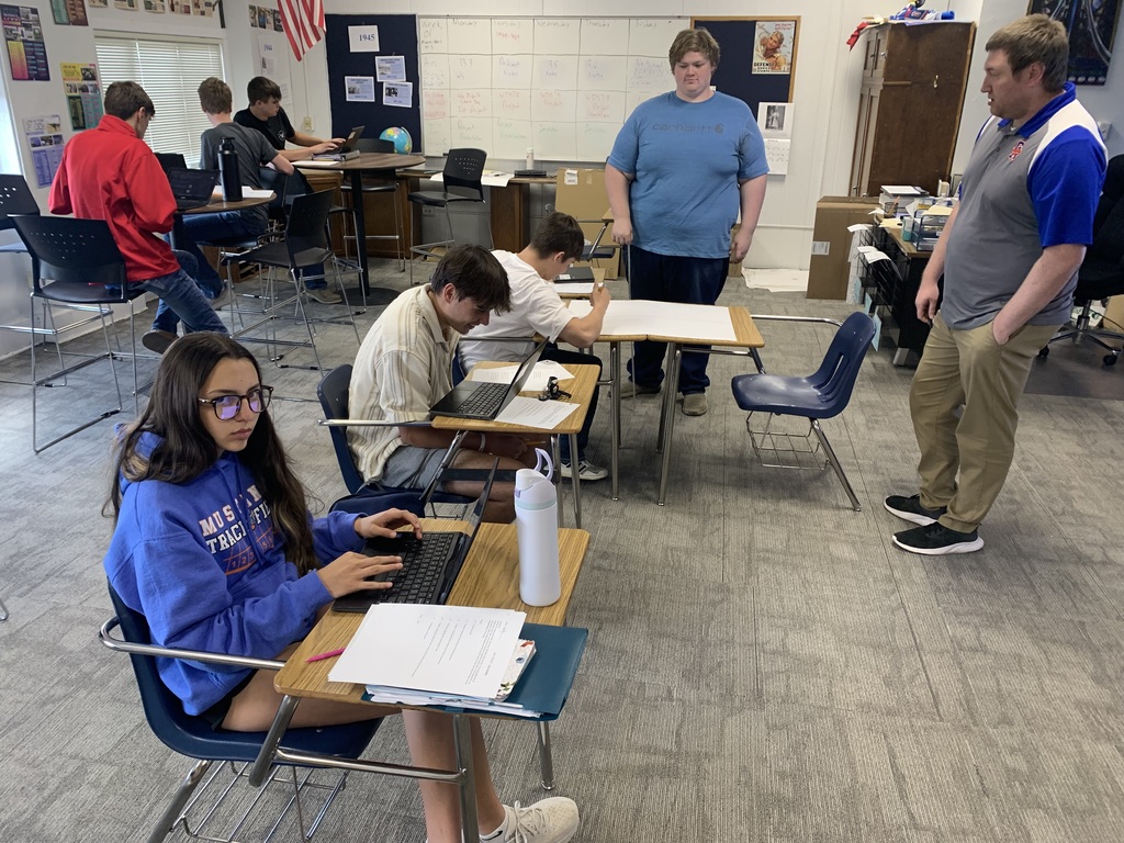 Students doing research