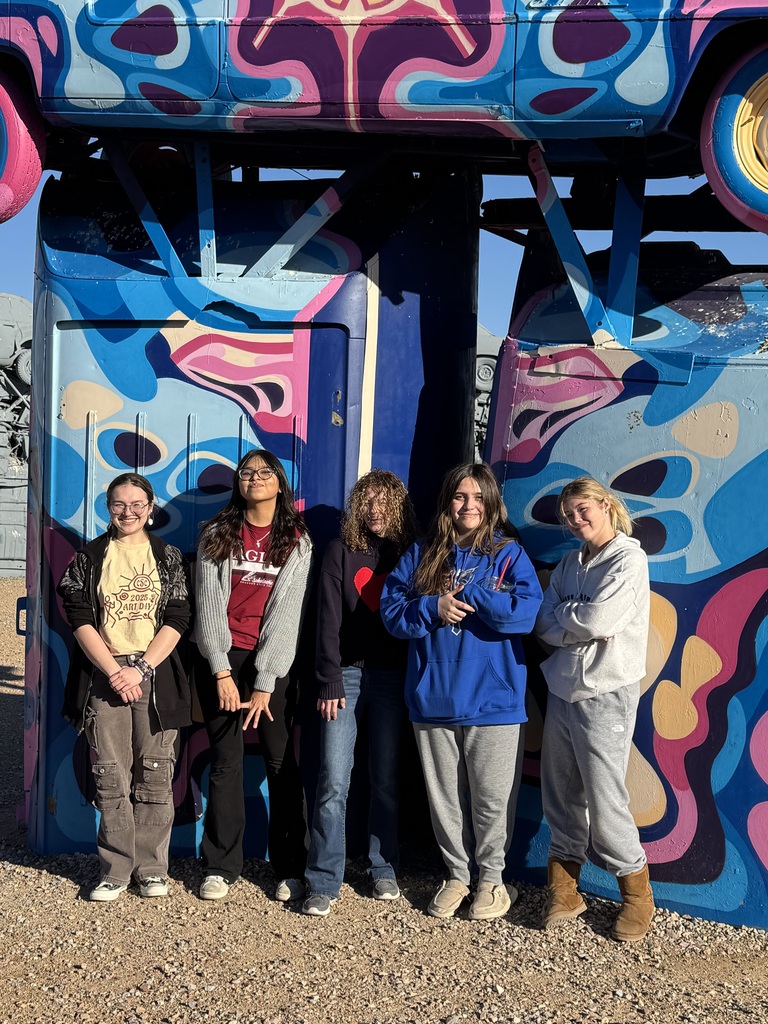 The students had to stop and see the art at Car Henge