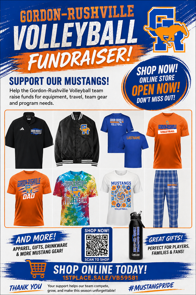 Please support our GRHS volleyball team by purchasing from their team store at the following link: https://1stplace.sale/VB59581