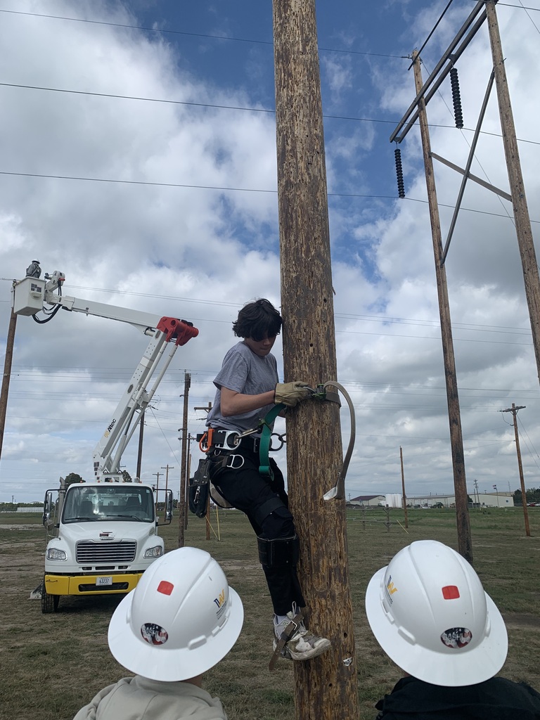 Climbing a power pole