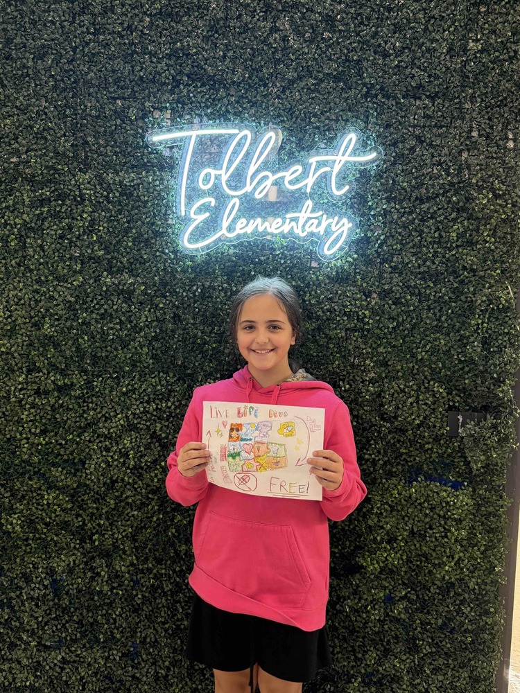 Tolbert Elementary Students Shine in Red Ribbon Week Art Contest: Kinley Kirby Takes First Place!