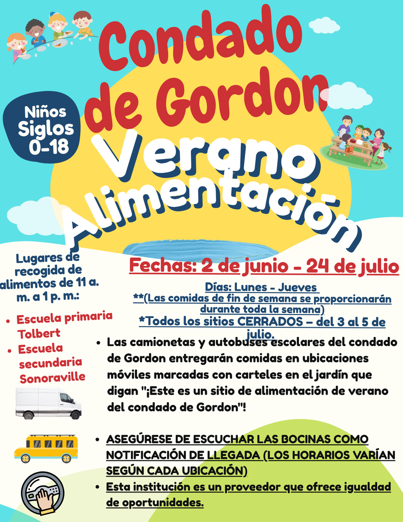 Summer Feeding 2025 flyer in Spanish p 1