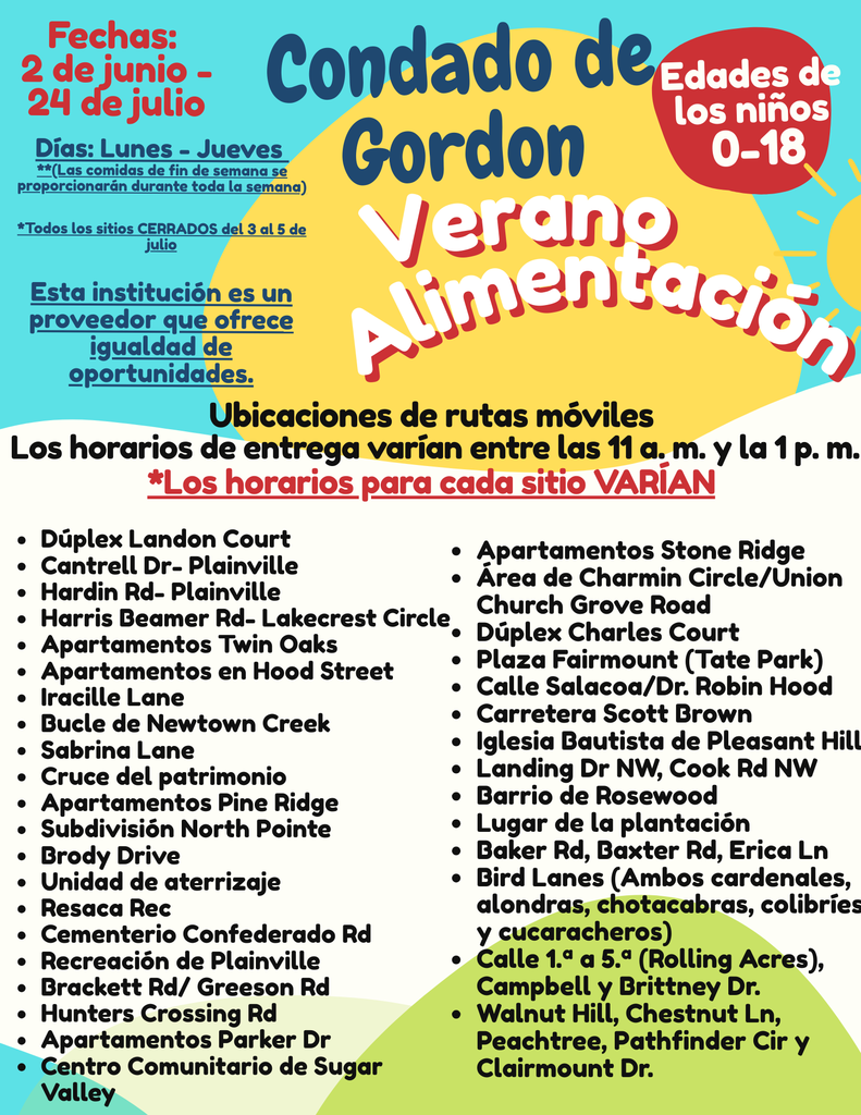 Summer Feeding 2025 flyer in Spanish p 2