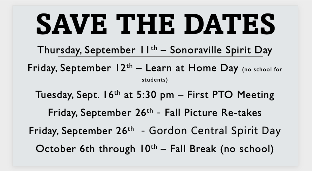 SAVE THE  DATES
