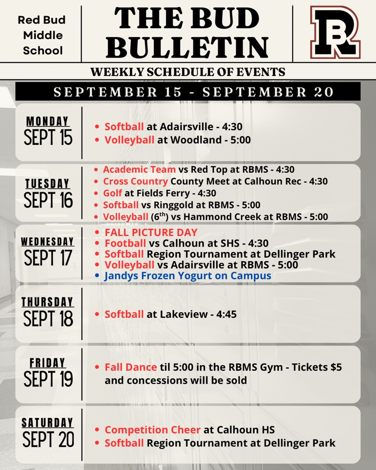 calendar of events
