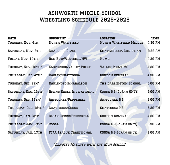 wrestling schedule