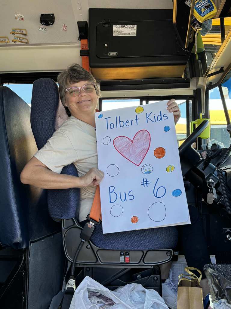 WE LOVE AND APPRECIATE OUR TOLBERT BUS DRIVERS! 💙 This week, in celebration of Georgia Bus Driver Appreciation Week, our students created thoughtful cards, and the TES Sunshine Committee provided special treats to show our gratitude. Our bus drivers play a vital role in ensuring students travel safely to and from school every day. We are truly thankful for their dedication, reliability, and hard work! Thank you to our amazing bus drivers: TES-1: Travis Trumbull TES-2: Marie Gallman TES-3: Pam Brown TES-4: Vanessa Jordan TES-5: Ashley Carroll TES-6: Leslie Trumbull TES-7: Teresa McQueen TES-8: Freddie Grindle TES-9: Cathy Williams GC-1: Meagan White