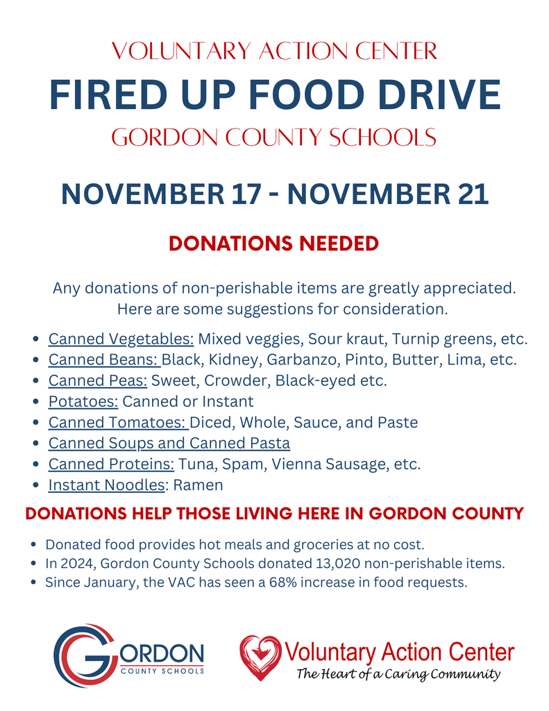 Flyer with information about the Fire Up Food Drive