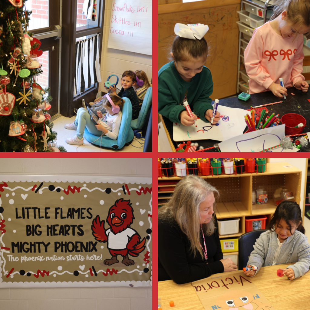 Students participating in center time activities