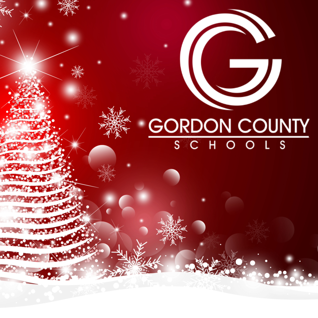 Gordon County Schools logo with festive tree