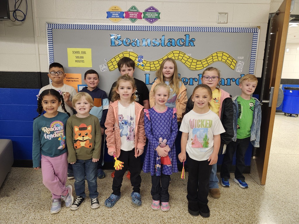 Congratulations to our December Beanstack Challenge winners!  The winners of our December challenge are Annaleigh Spires and Oakley Ball. The winners of the Read Over the Break challenge are Elias Rodriguez Monroy, Brodee Shaffer, Carter Long, Abigail Stansell, Karter Miller, Gabriel Burns, Andrea Avila Dominguez, Oliver Edwards, Ryleigh Rossberg, Maddie Owen, Autumn Ankney, and Brittlynn Ray.  As a school we have read over 160,000 minutes! Keep up the great work to help us reach our goal of 500,000 minutes this school year!