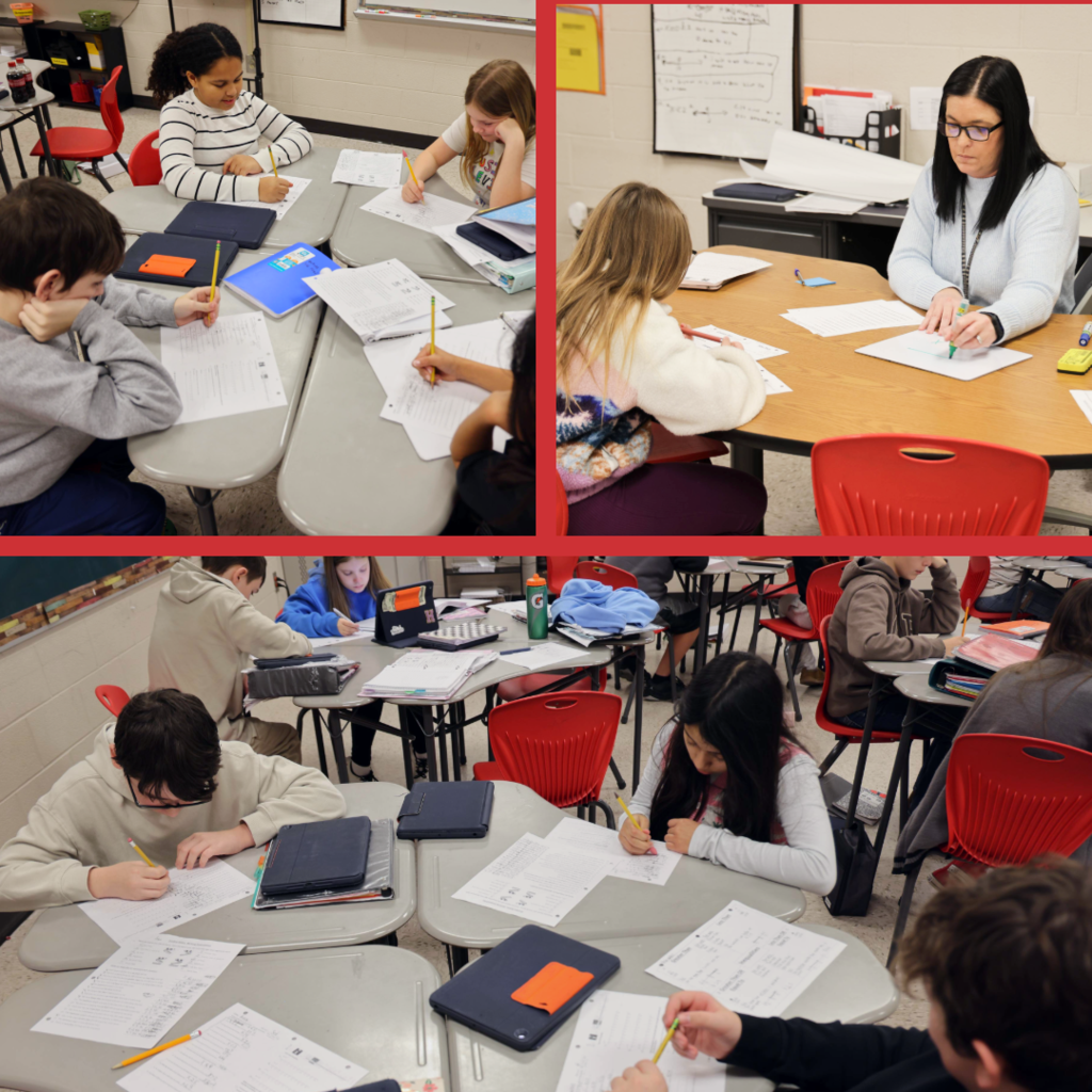 Teacher working with students