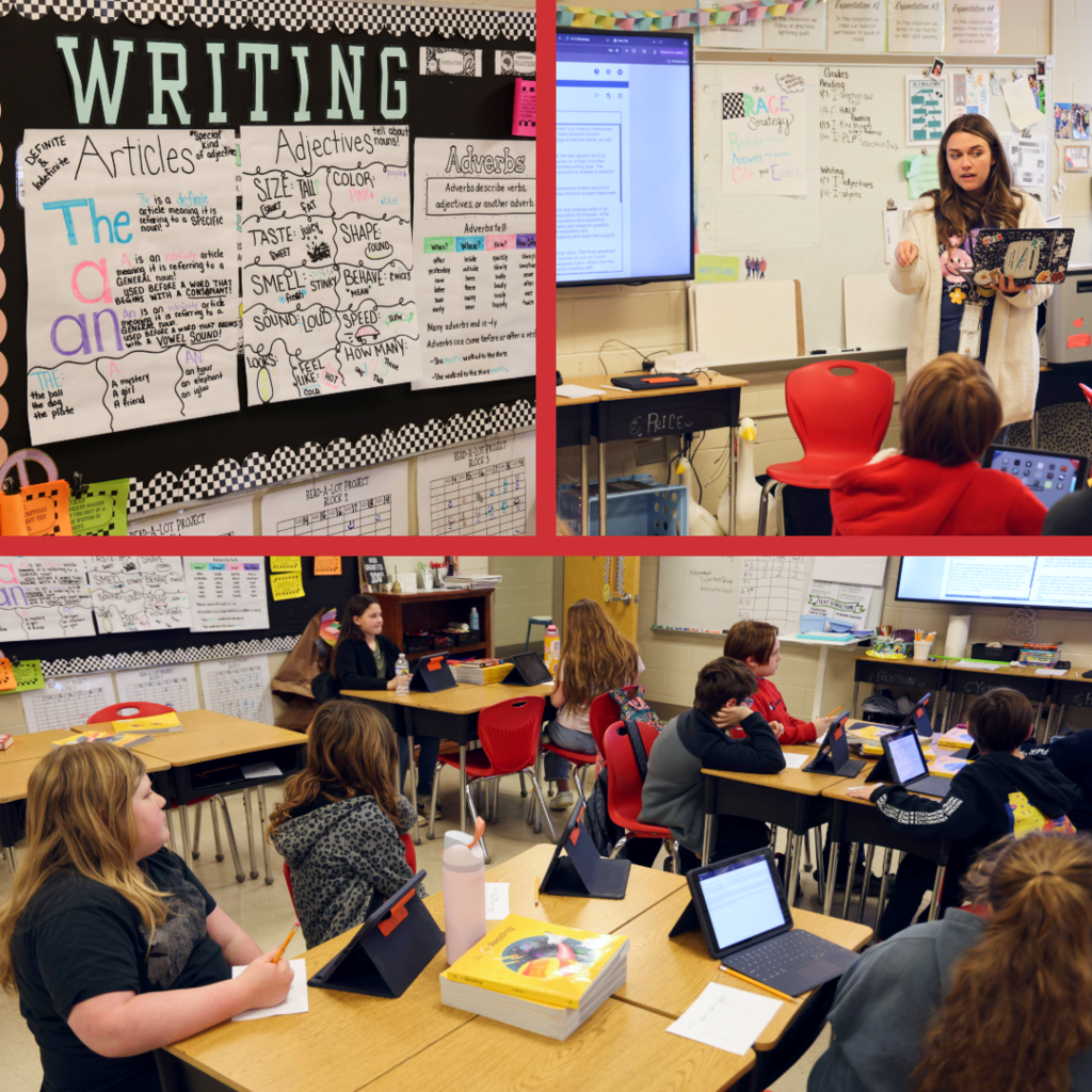 Teacher instructing students