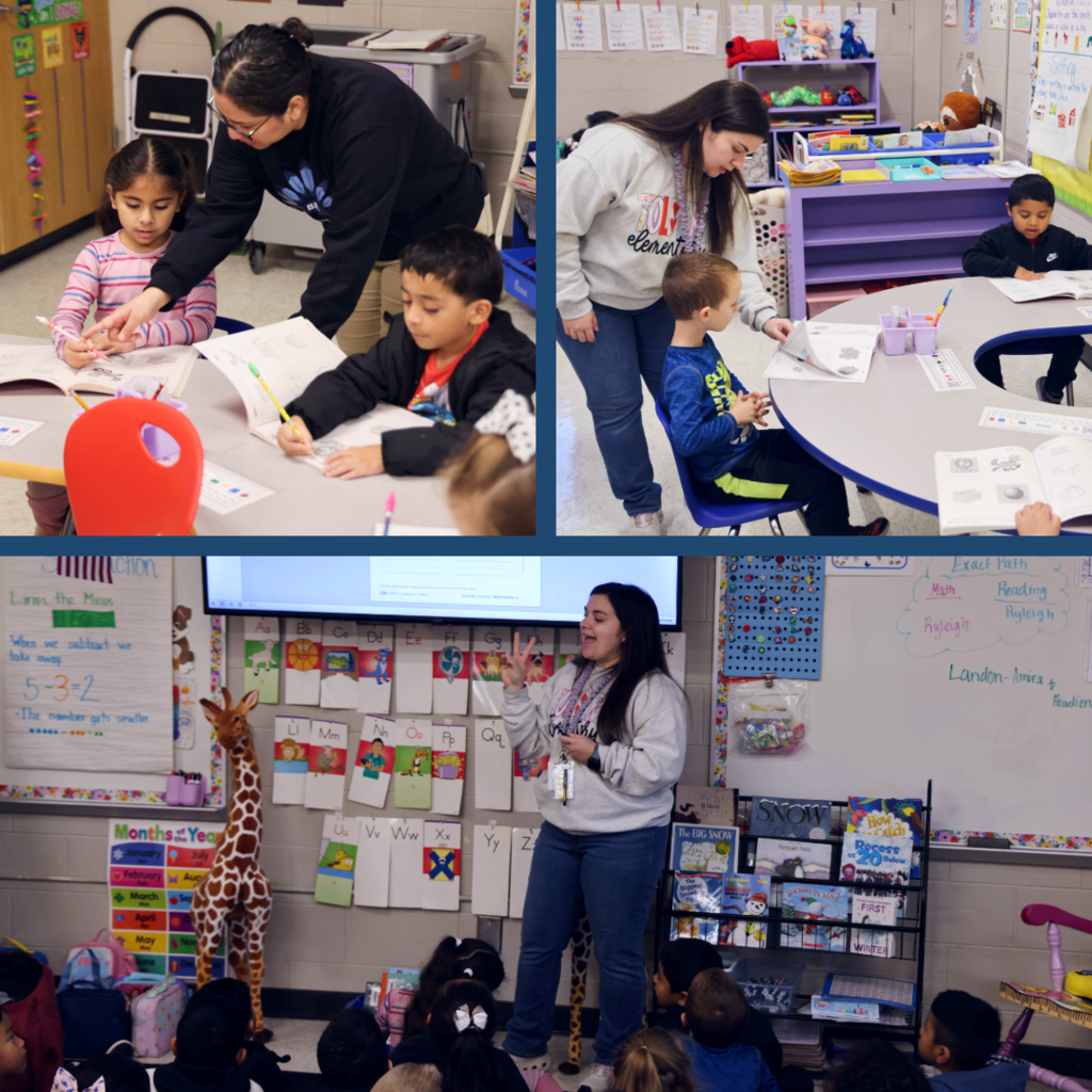 Teacher and paraprofessional working with students